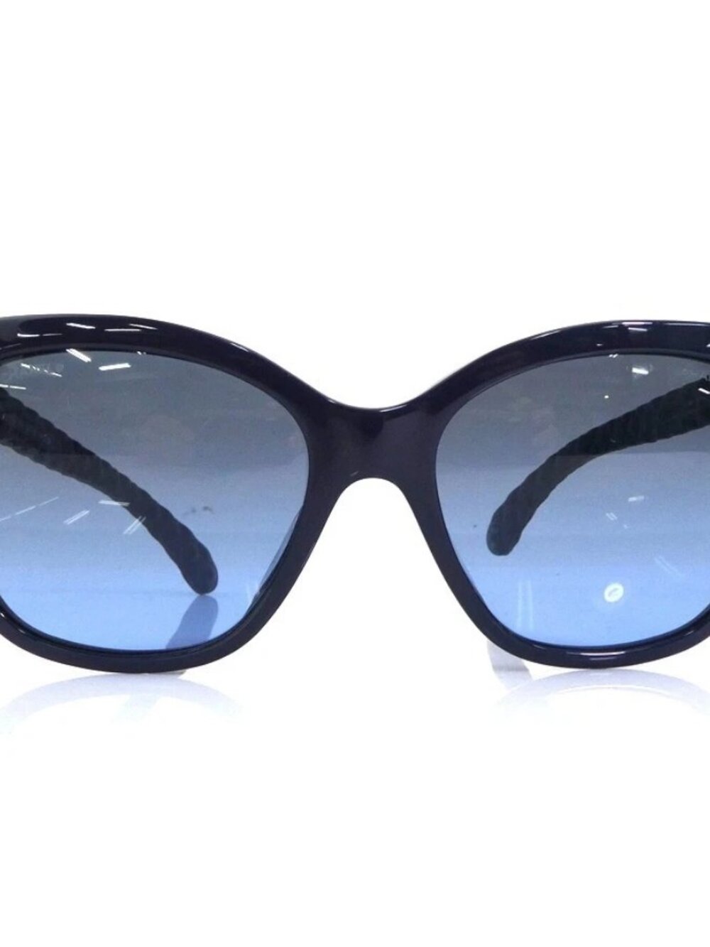 Auth CHANEL CC Logo Sunglasses Navy/Burgundy Plastic - e61907i - Picture 2 of 11